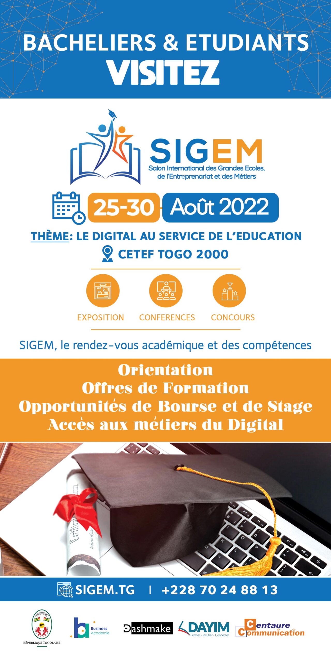 Salon de l’Étudiant/SIGEM 2022 : La 6ème édition lancée officiellement ce jeudi 25 Août au CETEF