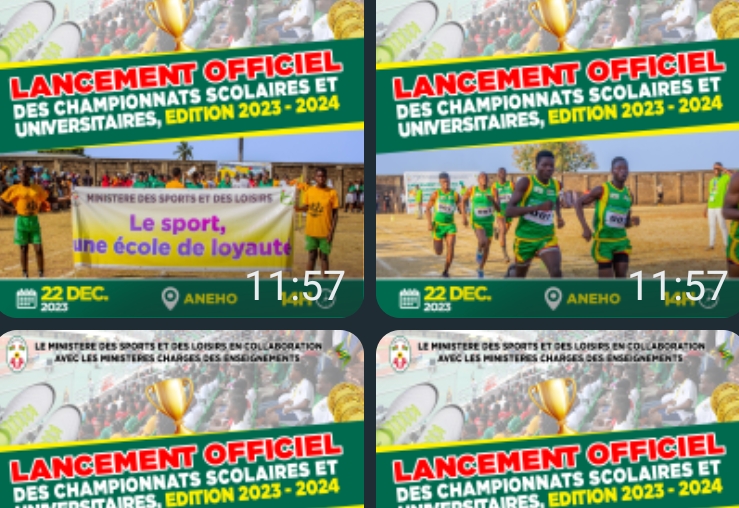 Togo/ Championnats Scolaires et Universitaire 2023-2024 : Aneho accueille le vendredi prochain le lancement officiel