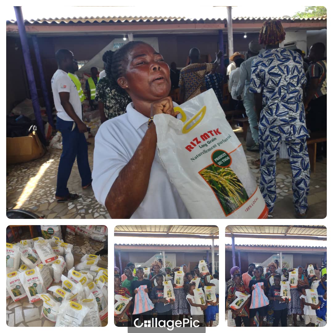 Adakpamé : Togbui Lanklivi Adjikou 1er offre des vivres et des repas à 2 500 bénéficiaires pour les fêtes de fin d’année