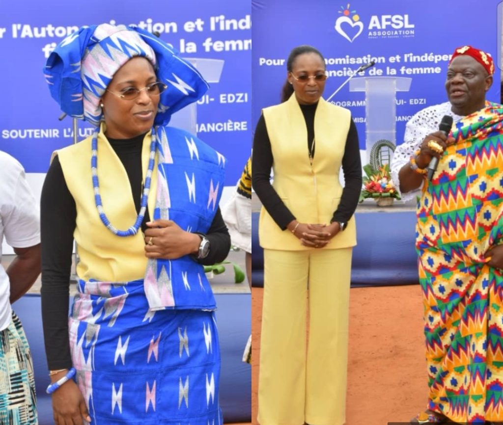 LA PRESIDENTE DE L’AFSL STEPHANIE AVOCEVOU ELEVEE REINE-MERE D’EDZI A EDZI POUR SON ENGAGEMENT COMMUNAUTAIRE